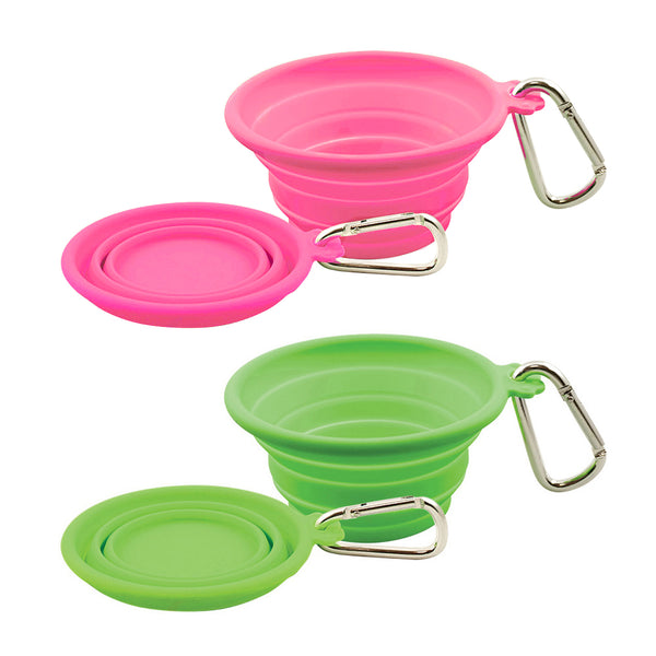 E.FAN Silicone Collapsible Bowls - Silicone Folding Travel Bowl With Lids - Expandable Food